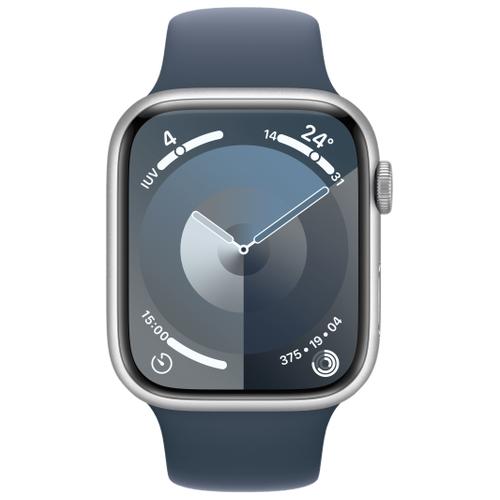 Apple Apple WATCH Series 9 45mm GPS+Cellular Aluminiumgehäuse Silber Sportarmband Sturmblau S/M