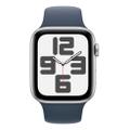 Apple WATCH SE (2023) 44mm GPS Aluminiumgehäuse Silber Sportarmband Sturmblau S/M