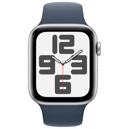 Apple Apple WATCH SE (2023) 44mm GPS Aluminiumgehäuse Silber Sportarmband Sturmblau S/M
