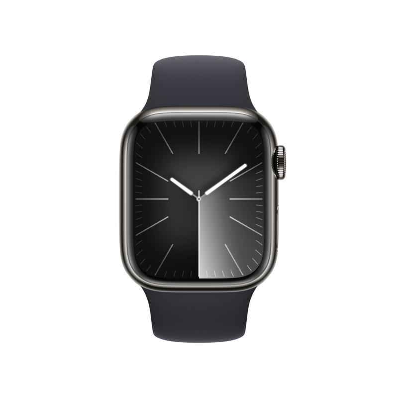 Apple WATCH Series 9 41mm GPS+Cellular Edelstahlgehäuse Graphit Sportarmband Mitternacht M/L