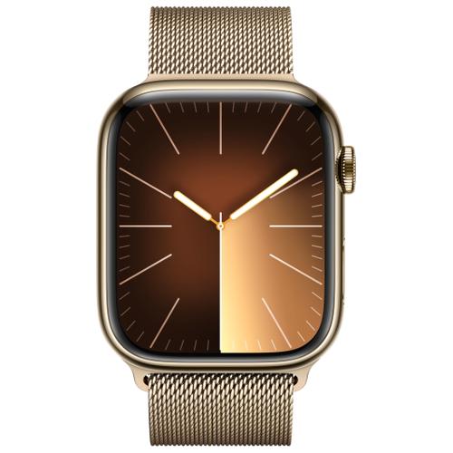 Apple Apple WATCH Series 9 45mm GPS+Cellular Edelstahlgehäuse Gold Milanaisearmband Gold
