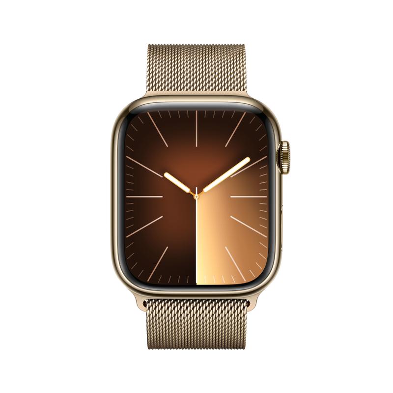 Apple WATCH Series 9 45mm GPS+Cellular Edelstahlgehäuse Gold Milanaisearmband Gold