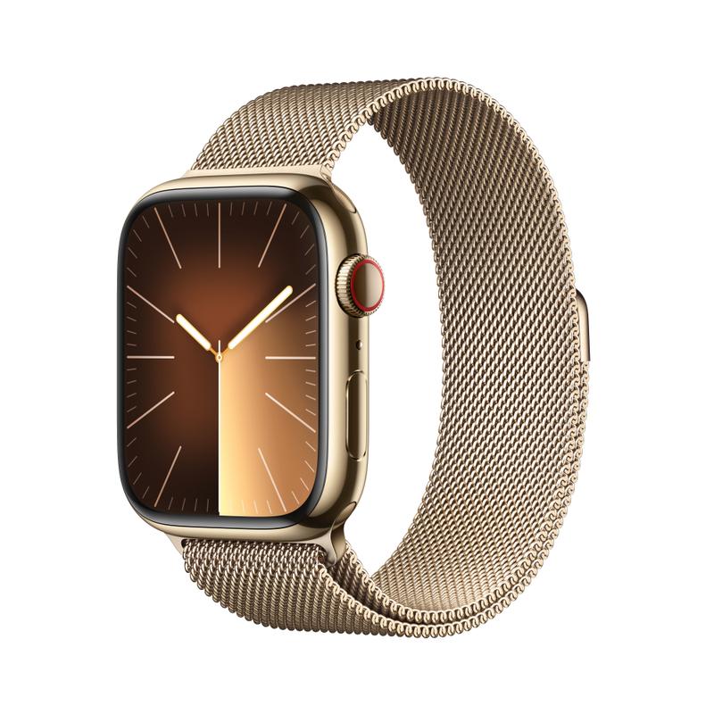 Apple WATCH Series 9 45mm GPS+Cellular Edelstahlgehäuse Gold Milanaisearmband Gold