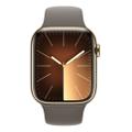 Apple WATCH Series 9 45mm GPS+Cellular Edelstahlgehäuse Gold Sportarmband Tonbraun M/L