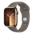 Apple WATCH Series 9 45mm GPS+Cellular Edelstahlgehäuse Gold Sportarmband Tonbraun M/L