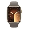 Apple WATCH Series 9 45mm GPS+Cellular Edelstahlgehäuse Gold Sportarmband Tonbraun S/M