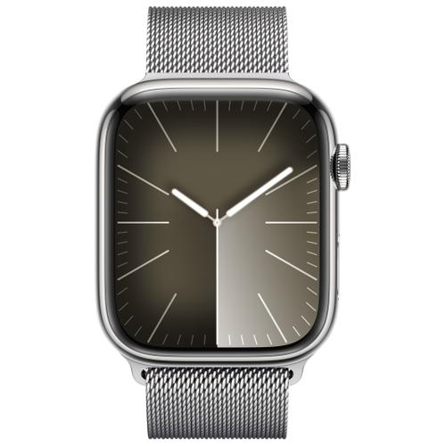 Apple Apple WATCH Series 9 45mm GPS+Cellular Edelstahlgehäuse Silber Milanaisearmband  Silber