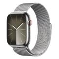Apple WATCH Series 9 45mm GPS+Cellular Edelstahlgehäuse Silber Milanaisearmband  Silber