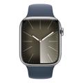 Apple WATCH Series 9 45mm GPS+Cellular Edelstahlgehäuse Silber Sportarmband Sturmblau M/L