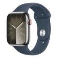 Apple WATCH Series 9 45mm GPS+Cellular Edelstahlgehäuse Silber Sportarmband Sturmblau M/L