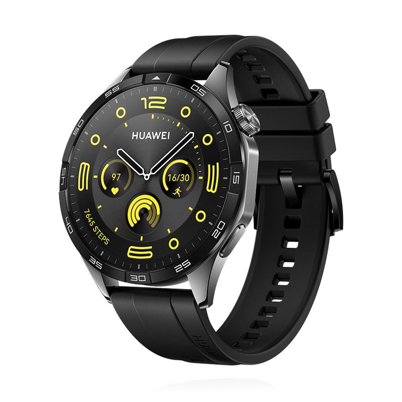 Huawei Watch GT 4 46mm Black Black Fluoroelastomer Strap