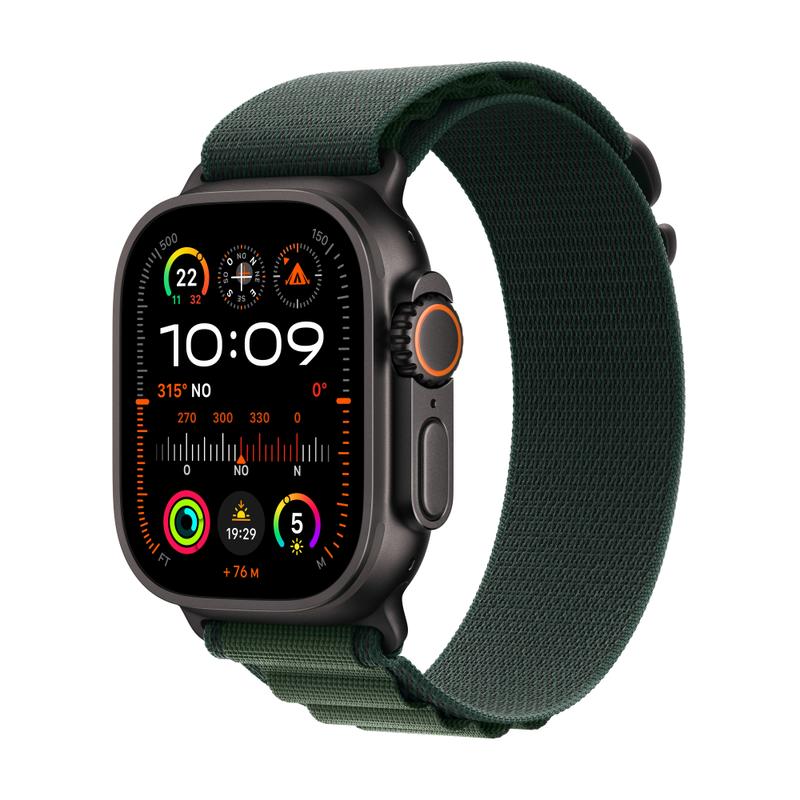 Apple WATCH Ultra 2 49mm GPS+Cellular Titangehäuse Schwarz Alpine Loop Dunkelgrün M