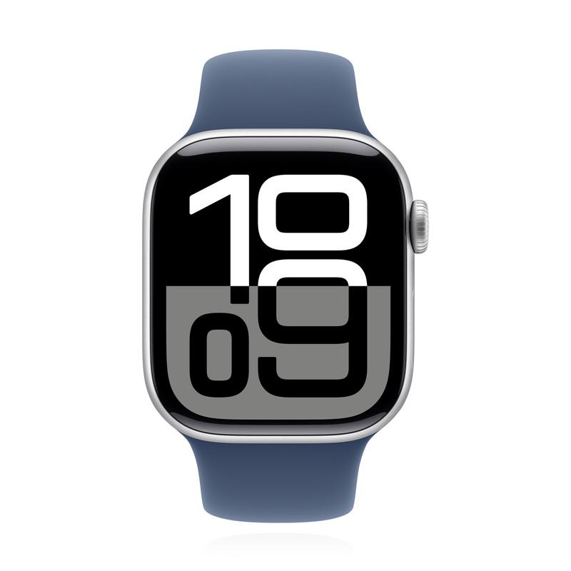 Apple Watch Series 10 42mm GPS+Cellular Aluminiumgehäuse Silber Sportarmband Denim S/M