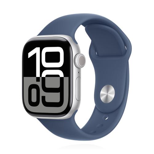 Apple Apple Watch Series 10 42mm GPS+Cellular Aluminiumgehäuse Silber Sportarmband Denim S/M