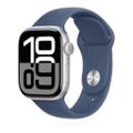 Apple Watch Series 10 42mm GPS+Cellular Aluminiumgehäuse Silber Sportarmband Denim S/M