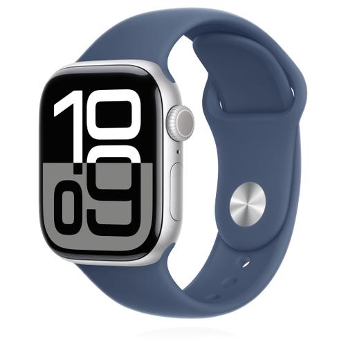 Apple Apple Watch Series 10 42mm GPS+Cellular Aluminiumgehäuse Silber Sportarmband Denim S/M