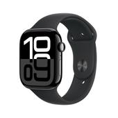 Apple Watch Series 10 46mm GPS Aluminiumgehäuse Diamantschwarz Sportarmband Schwarz M/L