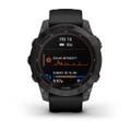 Garmin Fenix 7 Sapphire Solar Titan Schwarz Silikonarmband Schwarz