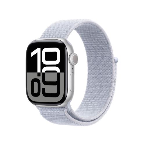 Apple Apple Watch Series 10 42mm GPS Aluminiumgehäuse Silber Sport Loop Blaue Wolke