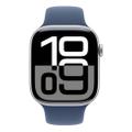 Apple Watch Series 10 42mm GPS Aluminium Silber Sportarmband Denim S/M