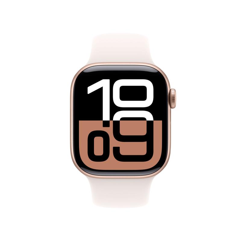Apple Watch Series 10 42mm GPS+Cellular Aluminiumgehäuse Roségold Sportarmband Blassrosa S/M