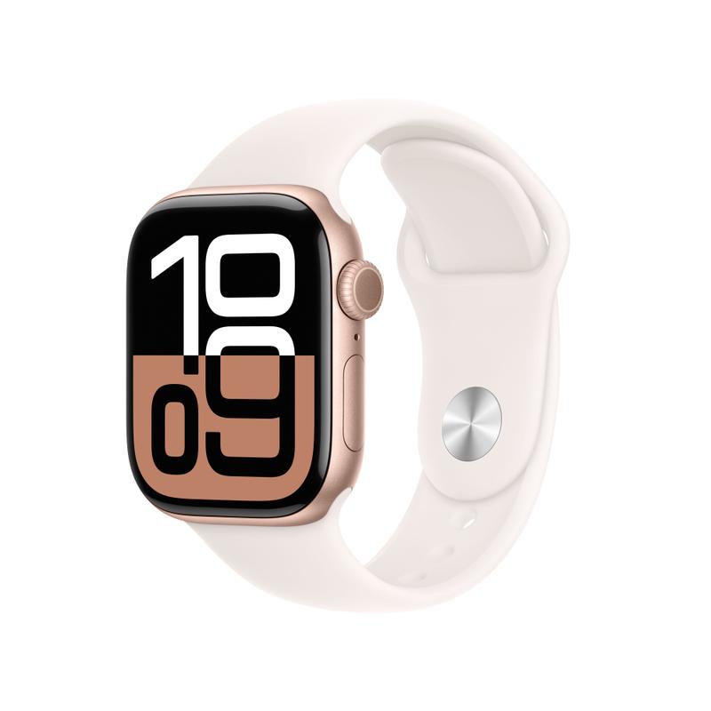 Apple Watch Series 10 42mm GPS+Cellular Aluminiumgehäuse Roségold Sportarmband Blassrosa S/M