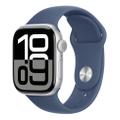 Apple Watch Series 10 42mm GPS+Cellular Aluminium Silber Sportarmband Denim M/L
