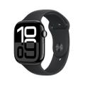 Apple Watch Series 10 46mm GPS Aluminiumgehäuse Diamantschwarz Sportarmband Schwarz S/M