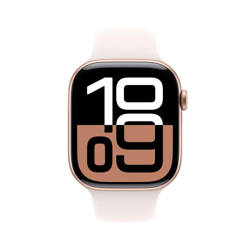 Apple Watch Series 10 46mm GPS Aluminiumgehäuse Roségold Sportarmband Blassrosa M/L