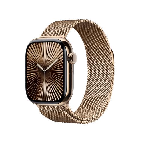 Apple Apple Watch Series 10 42mm GPS+Cellular Titangehäuse Gold Milanaisearmband Gold