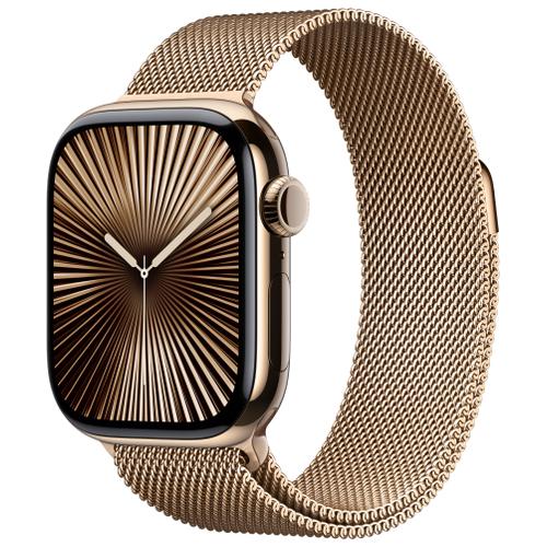 Apple Apple Watch Series 10 42mm GPS+Cellular Titangehäuse Gold Milanaisearmband Gold