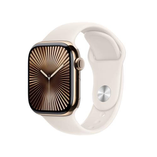 Apple Apple Watch Series 10 42mm GPS+Cellular Titangehäuse Gold Sportarmband Polarstern S/M