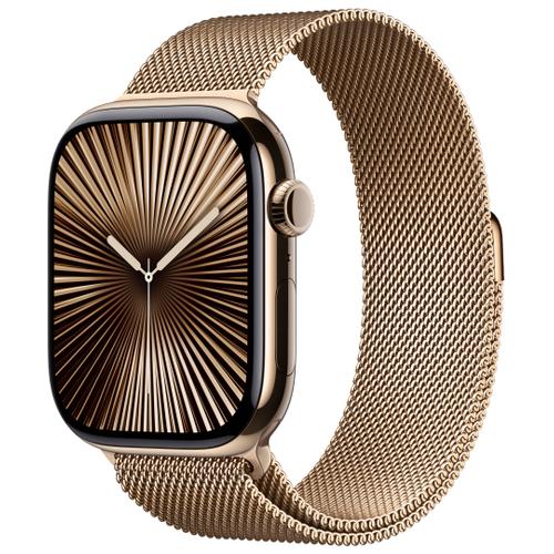 Apple Apple Watch Series 10 46mm GPS+Cellular Titangehäuse Gold Milanaisearmband Gold S/M