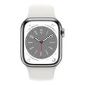 Apple WATCH Series 8 41mm GPS+Cellular Edelstahl Silber Sportarmband Weiß