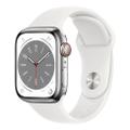 Apple WATCH Series 8 41mm GPS+Cellular Edelstahl Silber Sportarmband Weiß