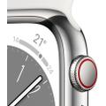 Apple WATCH Series 8 41mm GPS+Cellular Edelstahl Silber Sportarmband Weiß