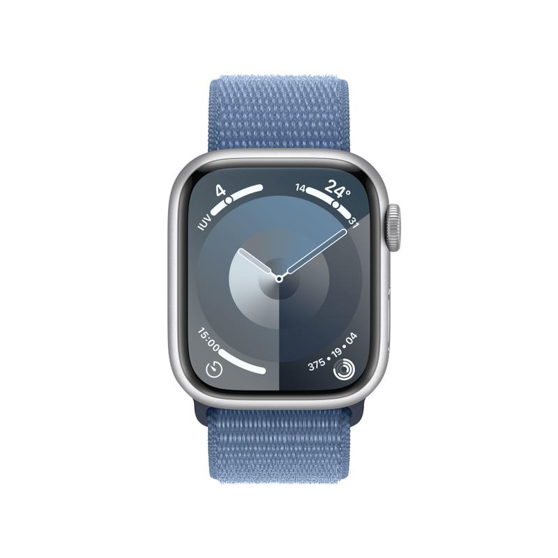 Apple WATCH Series 9 41mm GPS Aluminiumgehäuse Silber Sport Loop  Winterblau