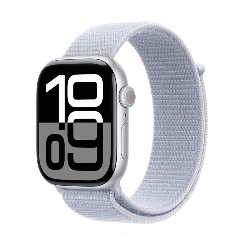 Apple Watch Series 10 46mm GPS+Cellular Aluminiumgehäuse Silber Sport Loop Blaue Wolke
