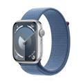 Apple WATCH Series 9 45mm GPS Aluminiumgehäuse Silber Sport Loop Winterblau