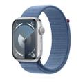 Apple WATCH Series 9 45mm GPS Aluminiumgehäuse Silber Sport Loop Winterblau