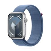 Apple WATCH Series 9 45mm GPS Aluminiumgehäuse Silber Sport Loop Winterblau