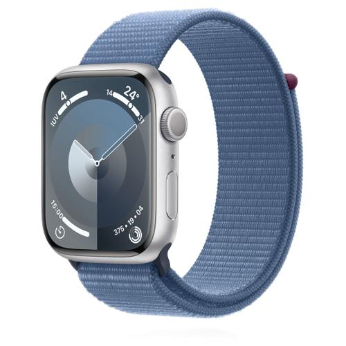 Apple Apple WATCH Series 9 45mm GPS Aluminiumgehäuse Silber Sport Loop Winterblau