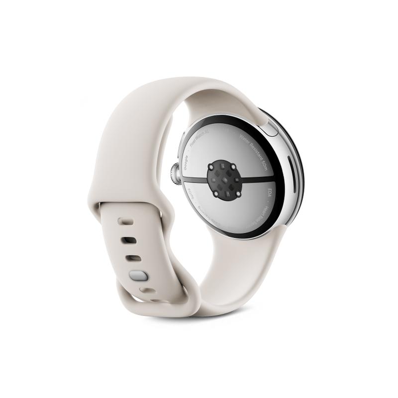 Google Pixel Watch 3 45mm Bluetooth Polished Silver Sportarmband Porcelain