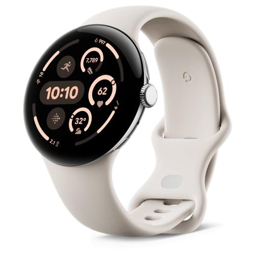Google Google Pixel Watch 3 45mm Bluetooth Polished Silver Sportarmband Porcelain