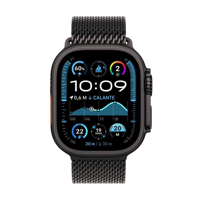 Apple WATCH Ultra 2 49mm GPS+Cellular Titangehäuse Schwarz Milanaisearmband Schwarz L