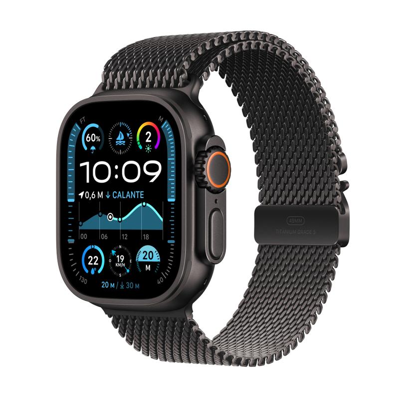 Apple WATCH Ultra 2 49mm GPS+Cellular Titangehäuse Schwarz Milanaisearmband Schwarz L
