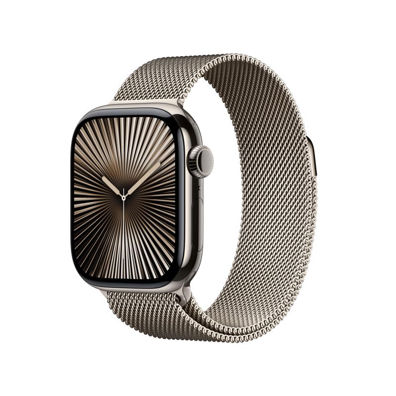 Apple Watch Series 10 42mm GPS+Cellular Titangehäuse Natur Milanaisearmband Natur