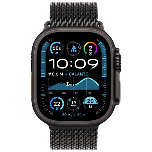 Apple Apple WATCH Ultra 2 49mm GPS+Cellular Titangehäuse Schwarz Milanaisermband Schwarz M