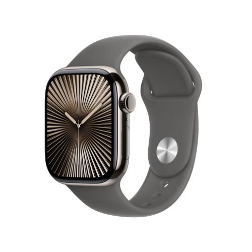 Apple Apple Watch Series 10 42mm GPS+Cellular Titangehäuse Natur Sportarmband Steingrau S/M