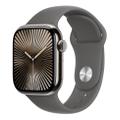 Apple Watch Series 10 42mm GPS+Cellular Titangehäuse Natur Sportarmband Steingrau S/M